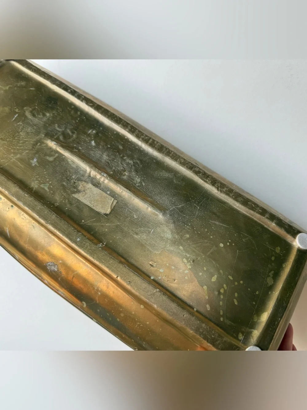 Gold Rectangular Ceramic Planter Tray - Decorative Home Bath Accent